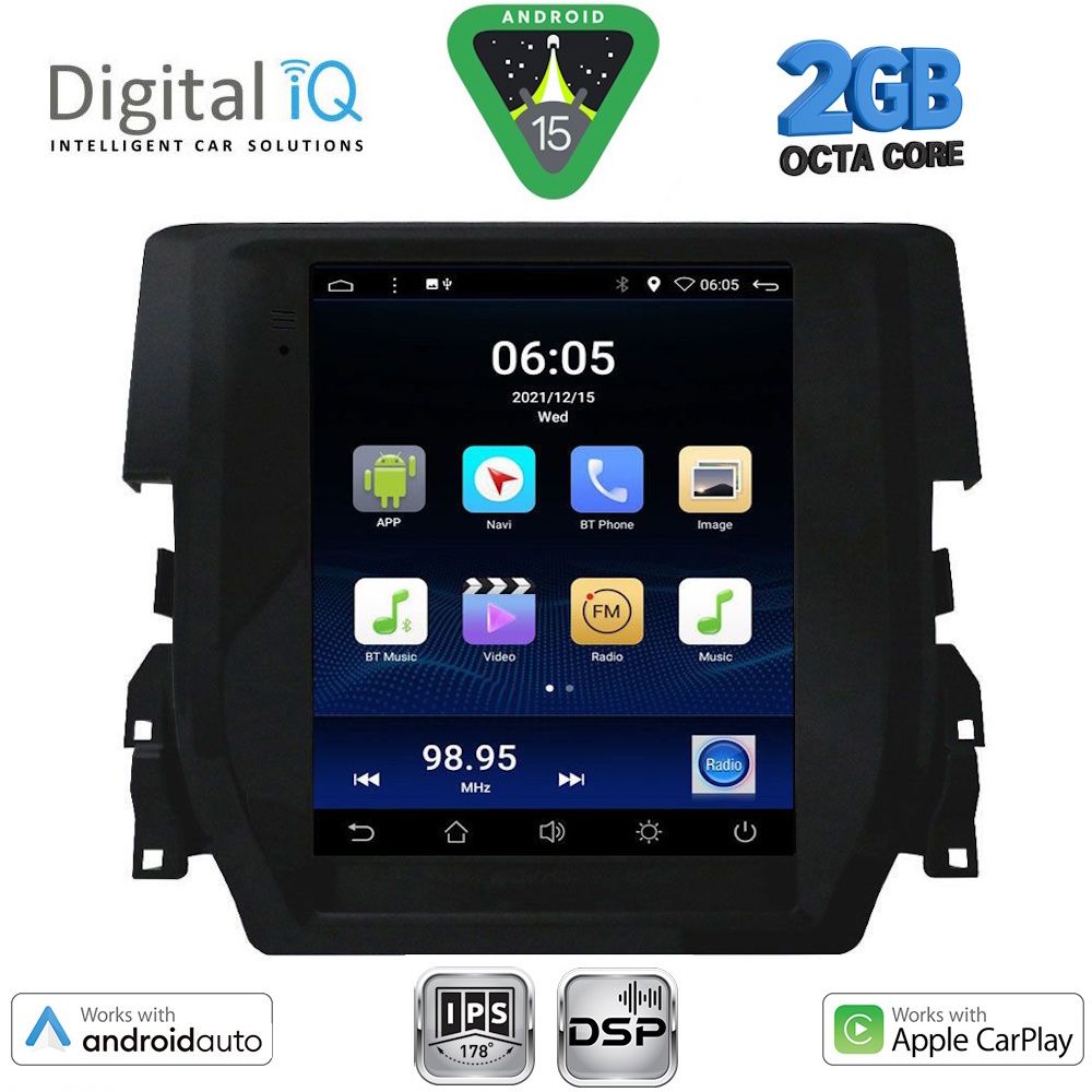 DIGITAL IQ BXF 5975_CPAA TESLA STYLE for HONDA CIVIC mod. 2016-2021
