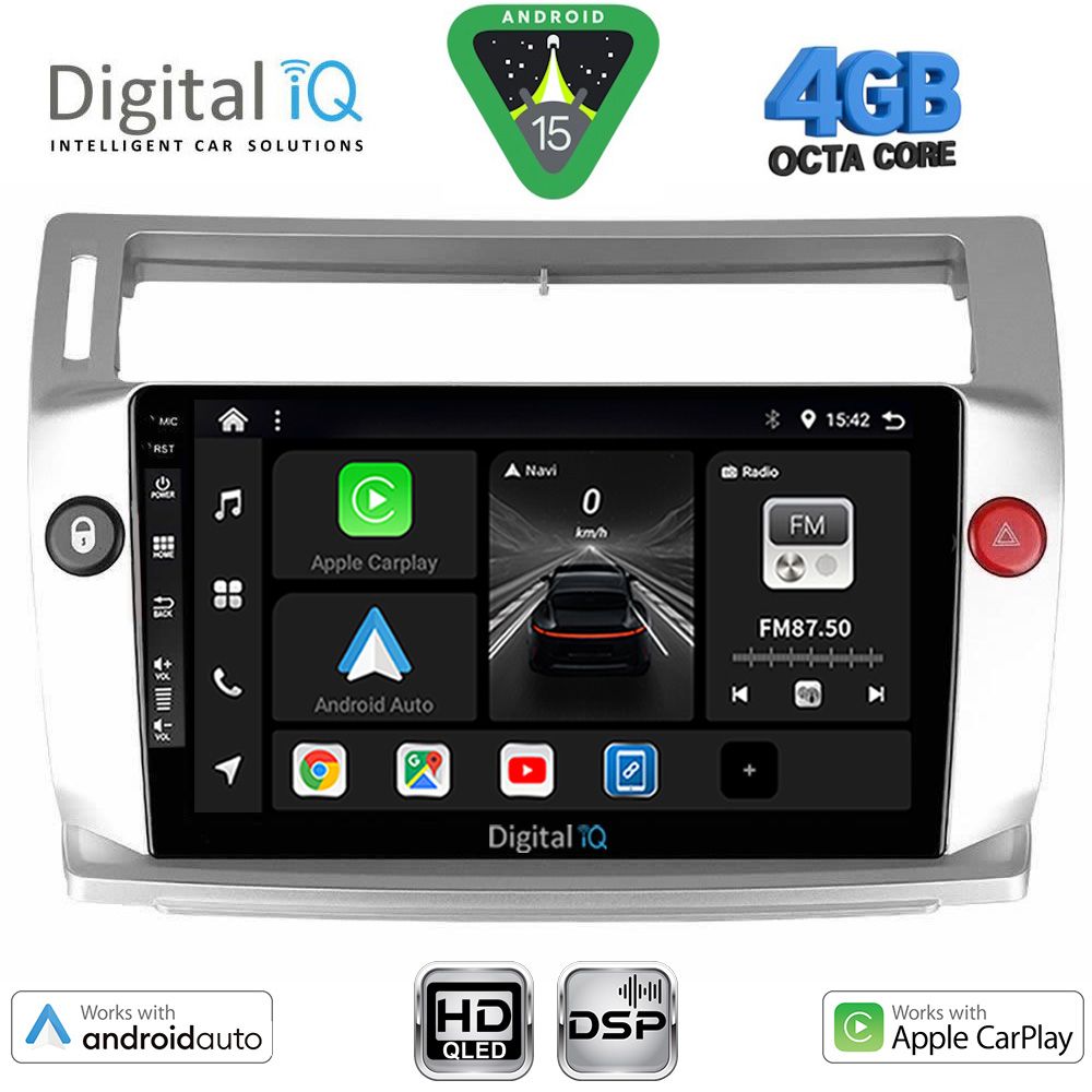 DIGITAL IQ BXF 16084SL_CPAA (9inc) MULTIMEDIA TABLET for CITROEN C4  mod. 2004-2011 (SILVER)