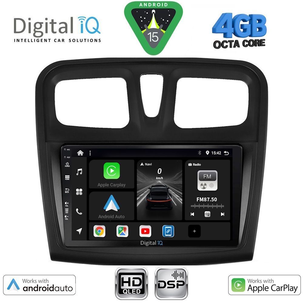 DIGITAL IQ BXF 16108SQ_CPAA (9inc) MULTIMEDIA TABLET for DACIA LOGAN – SANDERO mod. 2012-2019
