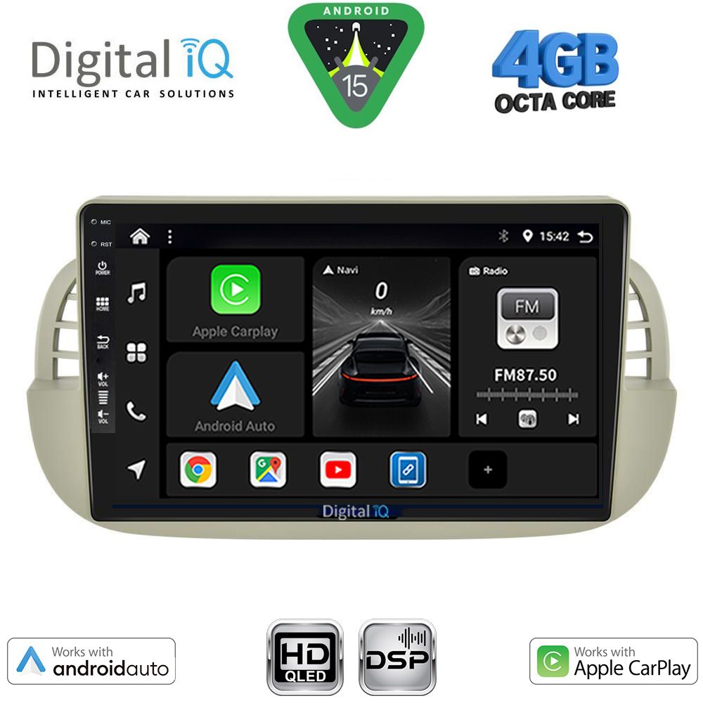 DIGITAL IQ BXF 16130BG_CPAA (9inc) MULTIMEDIA TABLET for FIAT 500 mod. 2007-2015 (BEIGE)