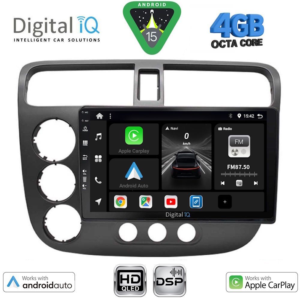 DIGITAL IQ BXF 16187_CPAA (9inc) MULTIMEDIA TABLET for HONDA CIVIC 4D mod. 2001-2006