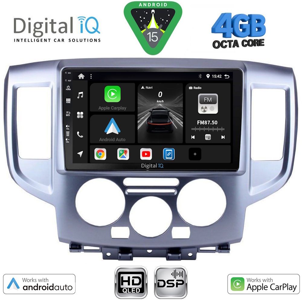 DIGITAL IQ BXF 16458SL_CPAA (9inc) MULTIMEDIA TABLET for NISSAN NV 200 mod. 2009-2020 (SILVER)