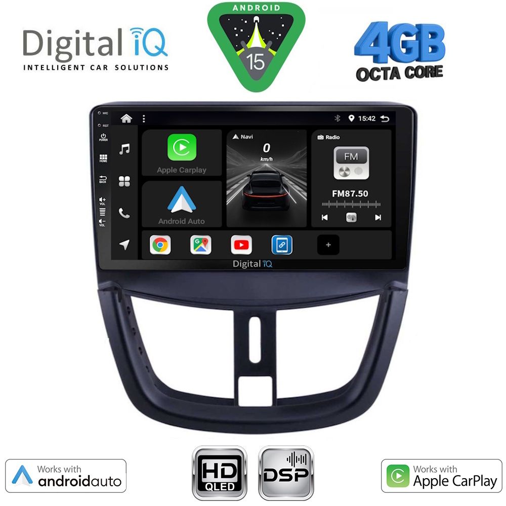 DIGITAL IQ BXF 16507_CPAA (9inc) MULTIMEDIA TABLET for PEUGEOT 207 mod. 2007-2014
