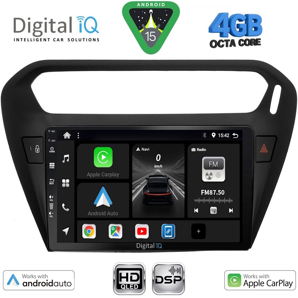 DIGITAL IQ BXF 16511BL_CPAA (9inc) MULTIMEDIA TABLET for CITROEN ELYSEE – PEUGEOT 301 mod. 2013-2026 (BLACK)