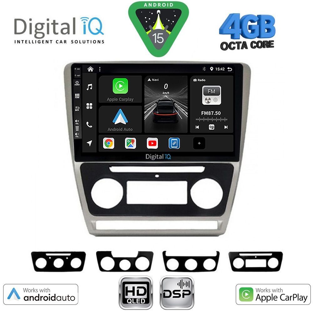 DIGITAL IQ BXF 16595SL_CPAA (10inc) MULTIMEDIA TABLET for SKODA OCTAVIA 5 mod. 2005-2012 (SILVER)