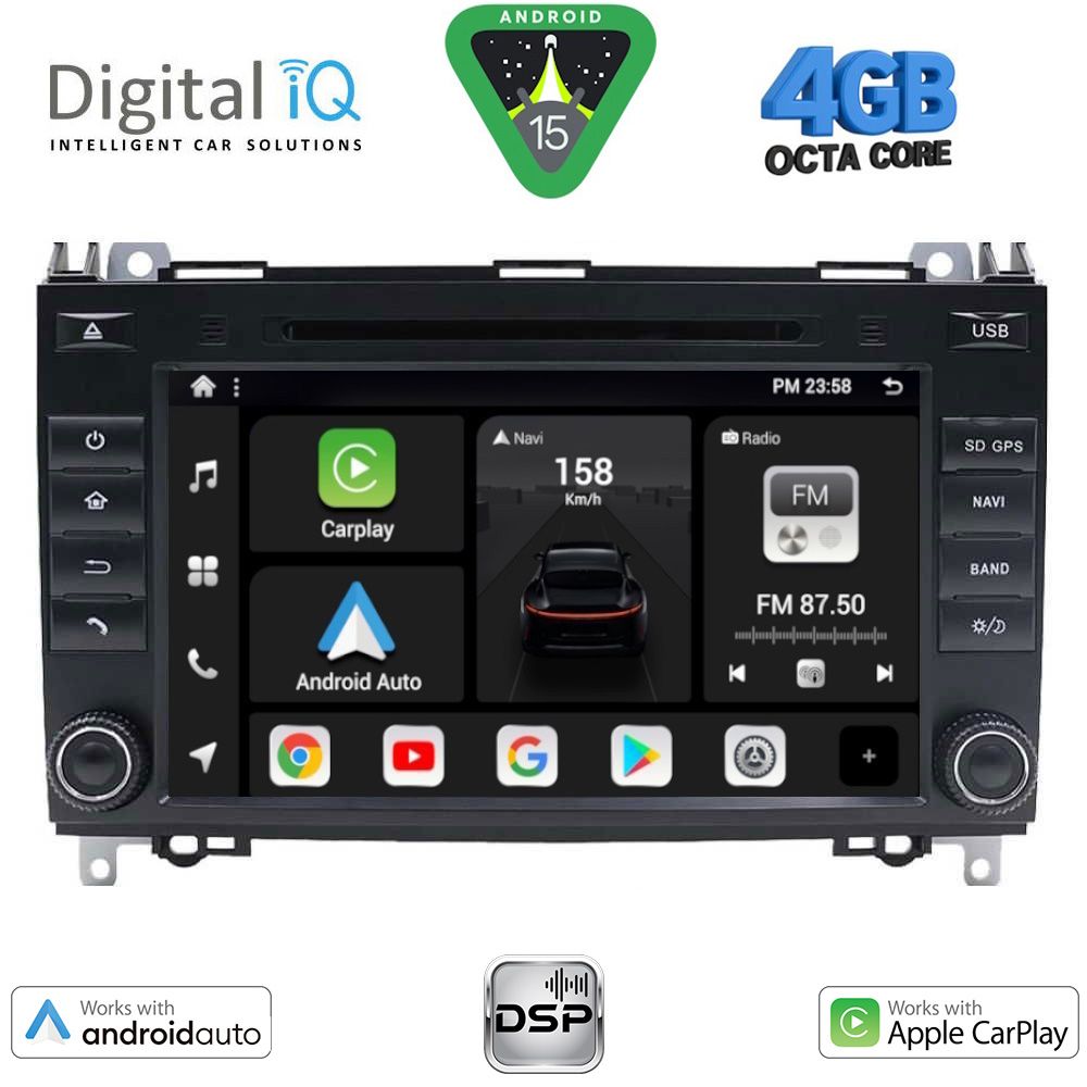 DIGITAL IQ BXF 668_CPAA (8'' DVD) MULTIMEDIA SYSTEM for MERCEDES A – B – SPRINTER – VITO – VIANO mod. 2007-2019