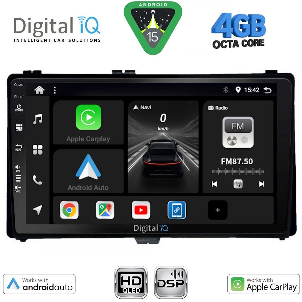 DIGITAL IQ BXF 16703_CPAA (9inc) MULTIMEDIA TABLET for TOYOTA AURIS mod. 2015-2019 – AYGO X mod. 2022-2026 – COROLLA mod. 2017-2019