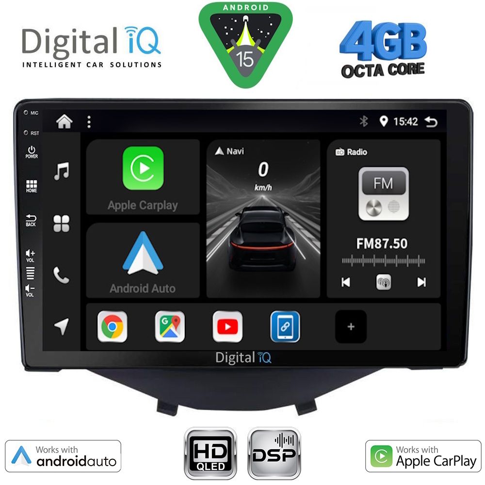 DIGITAL IQ BXF 16715_CPAA CLIMA-A/C (9inc) MULTIMEDIA TABLET for CITROEN C1-PEUGEOT 108-TOYOTA AYGO mod. 2014-2022