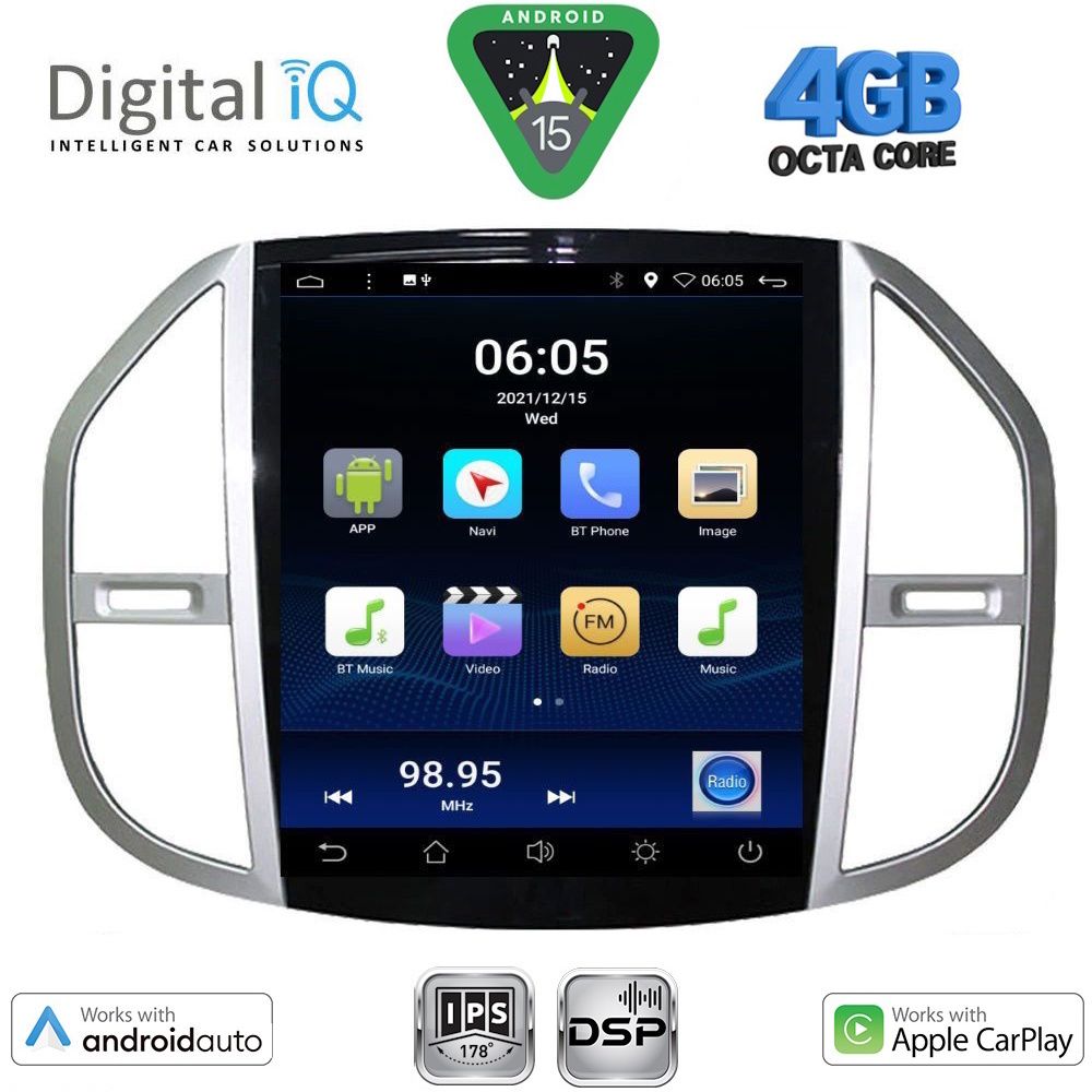 DIGITAL IQ BXF 6960_CPAA TESLA STYLE for MERCEDES VITO mod. 2015-2024