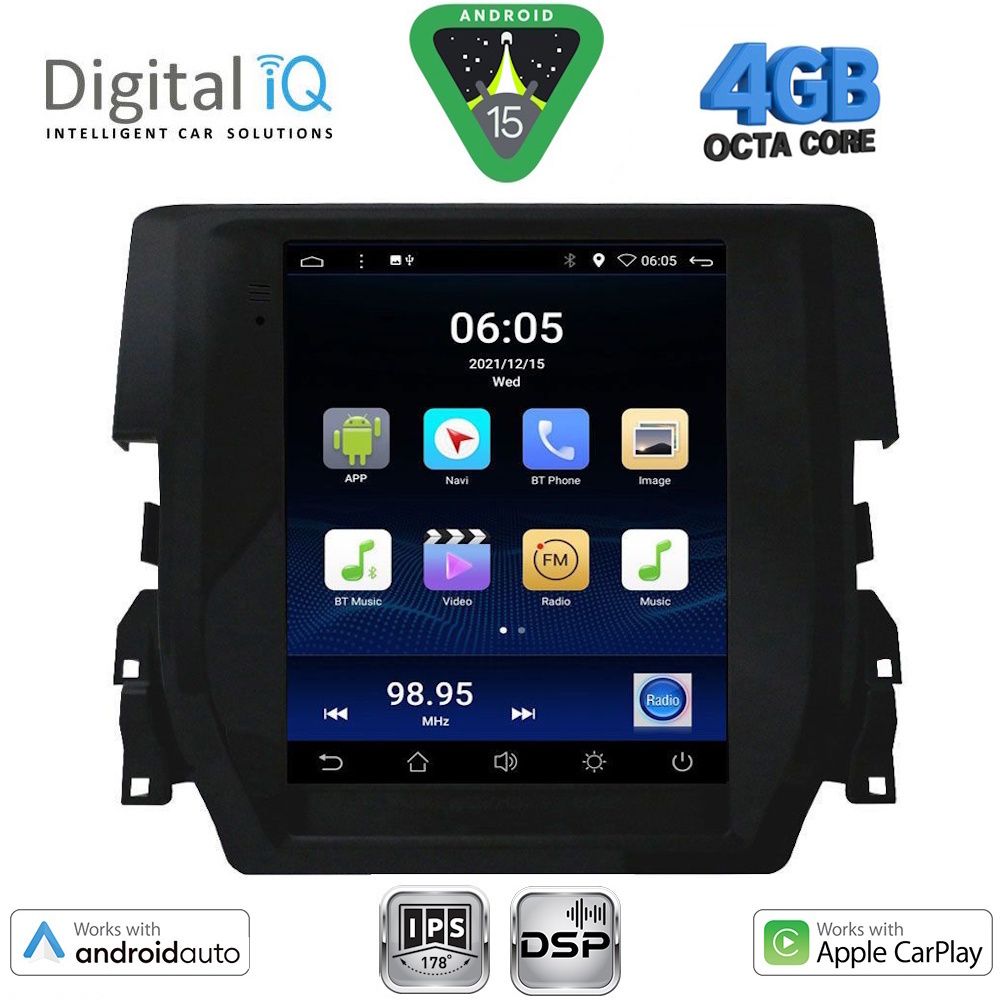 DIGITAL IQ BXF 6975_CPAA TESLA STYLE for HONDA CIVIC mod. 2016-2021