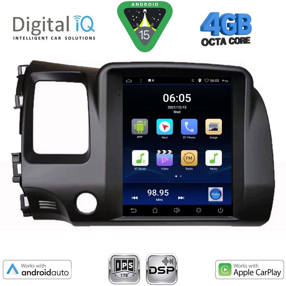 DIGITAL IQ BXF 6988_CPAA TESLA STYLE for HONDA CIVIC 4D mod. 2006-2012