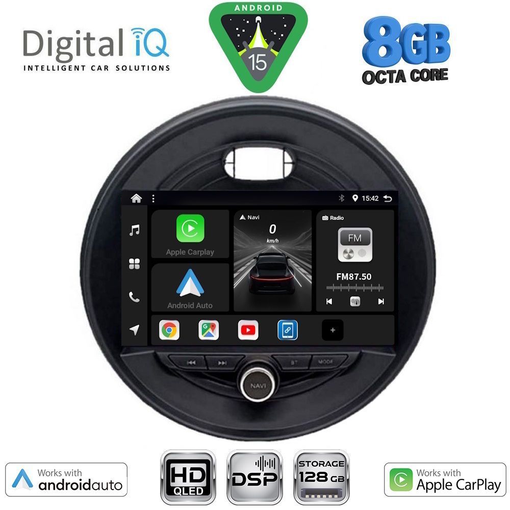 DIGITAL IQ BXF 7066_CPAA (9inc) MULTIMEDIA TABLET for MINI COOPER (F55-56-F57) mod. 2015-2024 - CLUBMAN (F54) mod. 2015-2024 - ROADSTER (F59) mod. 2014-2024 - COUNTRYMAN (F60) mod. 2016-2024