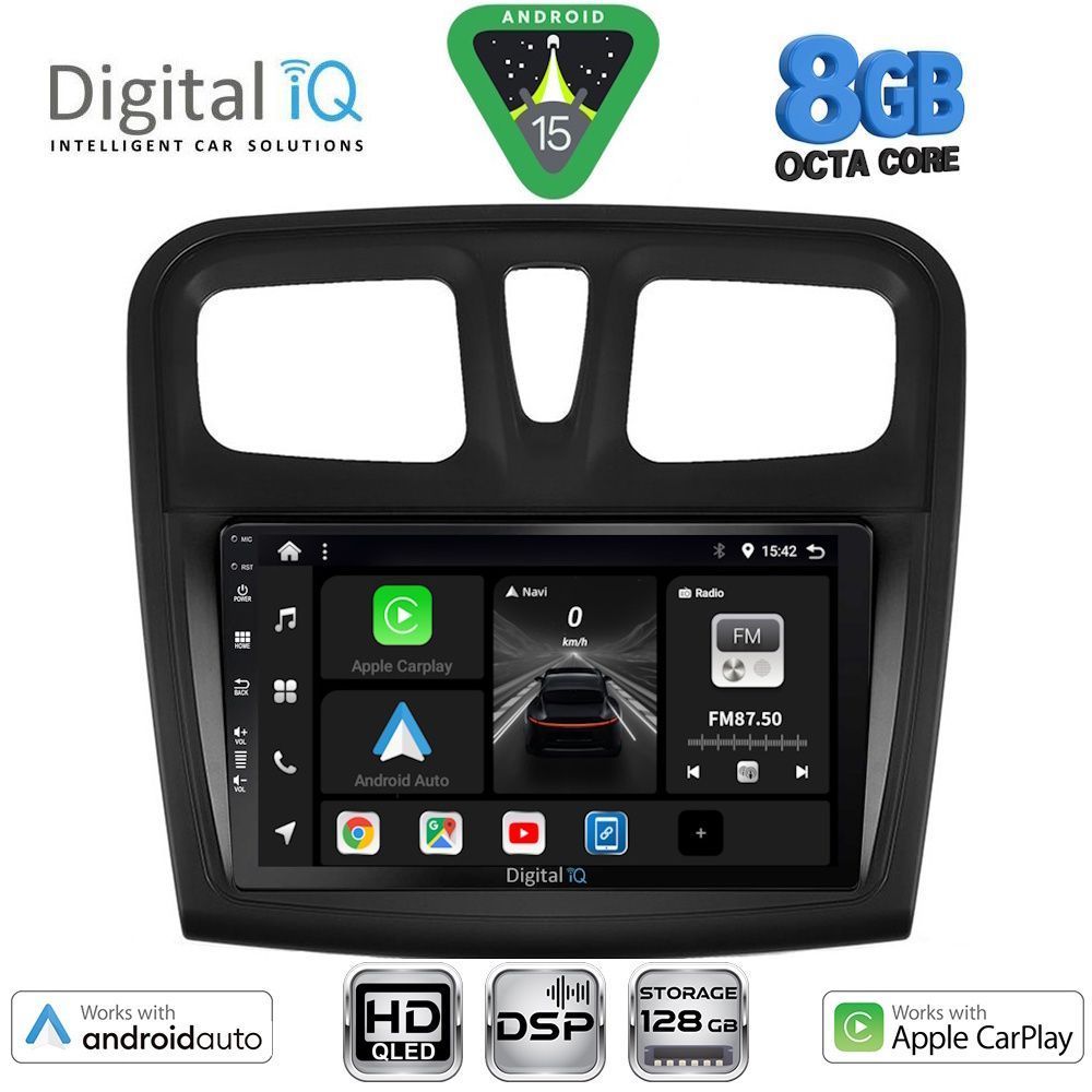 DIGITAL IQ BXF 7108SQ_CPAA (9inc) MULTIMEDIA TABLET for DACIA LOGAN – SANDERO mod. 2012-2019