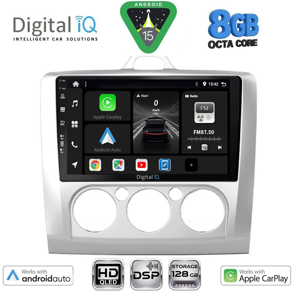 DIGITAL IQ BXF 7156SL_CPAA A/C (9inc) MULTIMEDIA TABLET for FORD FOCUS mod. 2005-2012 (SILVER)