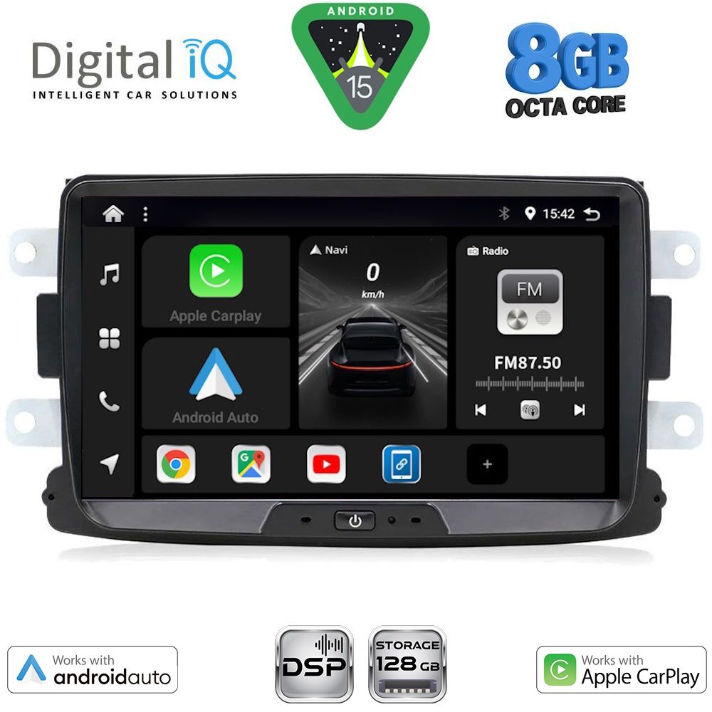 DIGITAL IQ BXF 733_CPAA (8" DECK) MULTIMEDIA SYSTEM for DACIA mod. 2012-2019 - RENAULT CAPTURE mod. 2013-2021