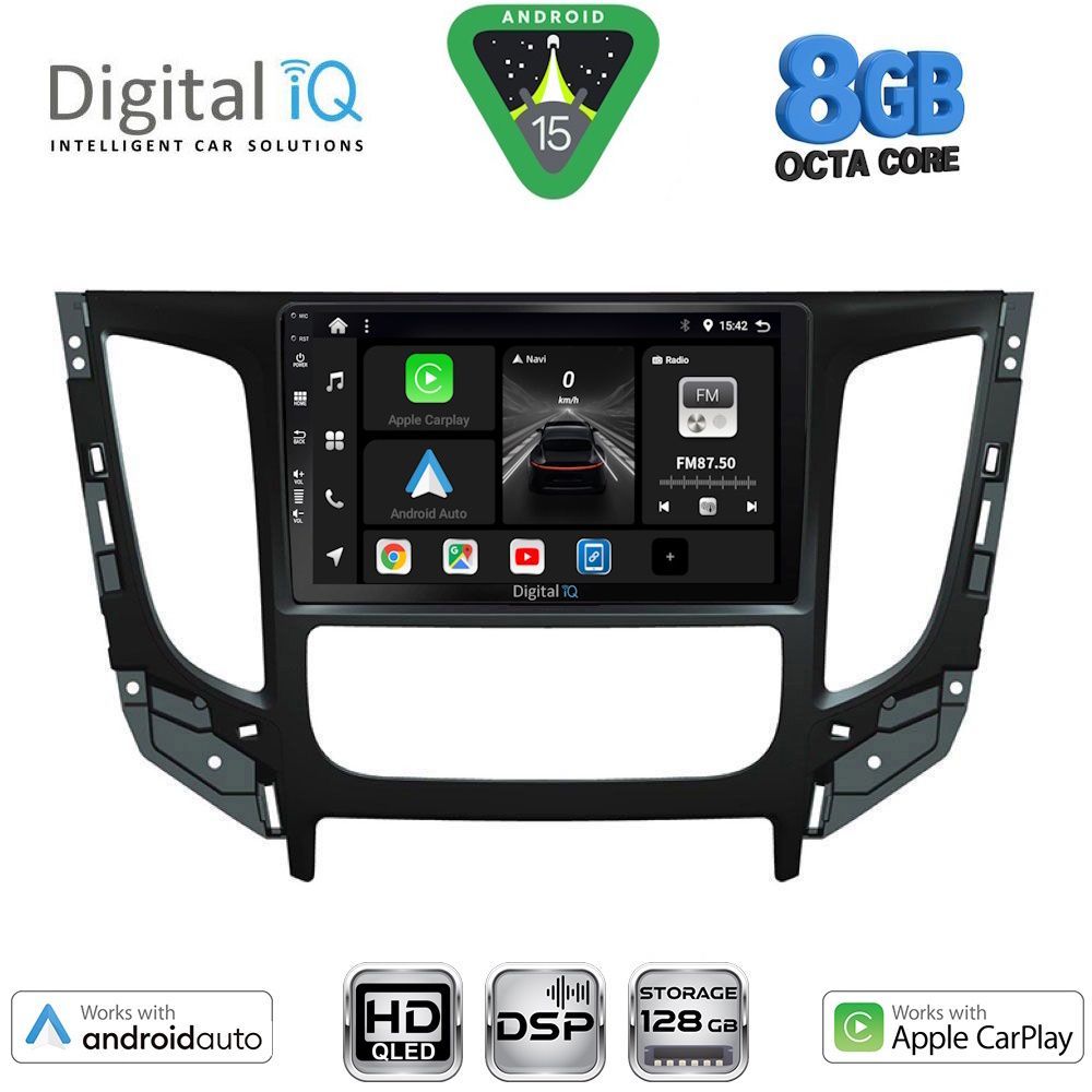 DIGITAL IQ BXF 7437_CPAA CLIMA (9inc) MULTIMEDIA TABLET for MITSUBISHI L200 mod. 2015-2019 with CLIMA