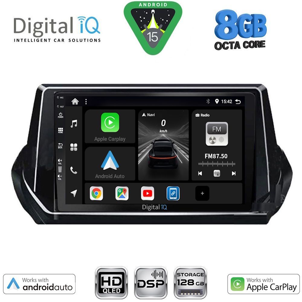 DIGITAL IQ BXF 7509_CPAA (9inc) MULTIMEDIA TABLET for PEUGEOT 208 – 2008 mod. 2021-2026