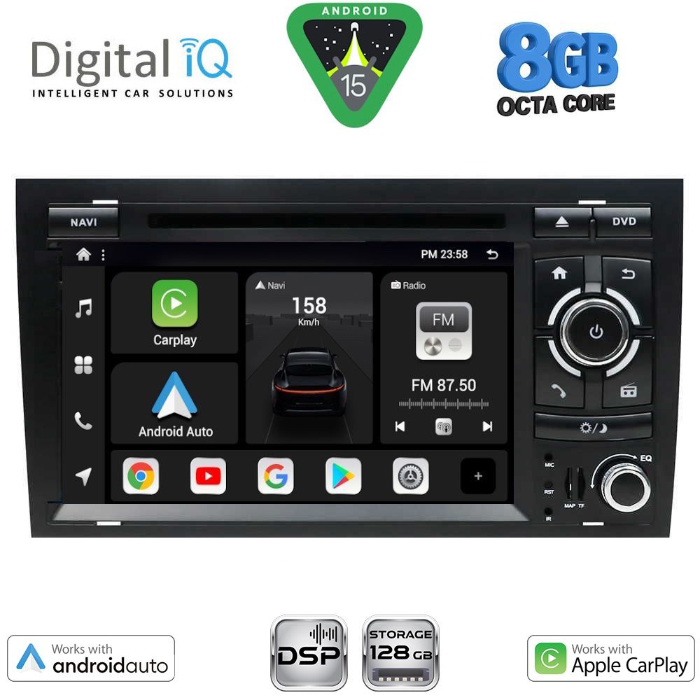 DIGITAL IQ BXF 750_CPAA (7'' DVD) MULTIMEDIA SYSTEM for AUDI A4 mod. 2002-2008