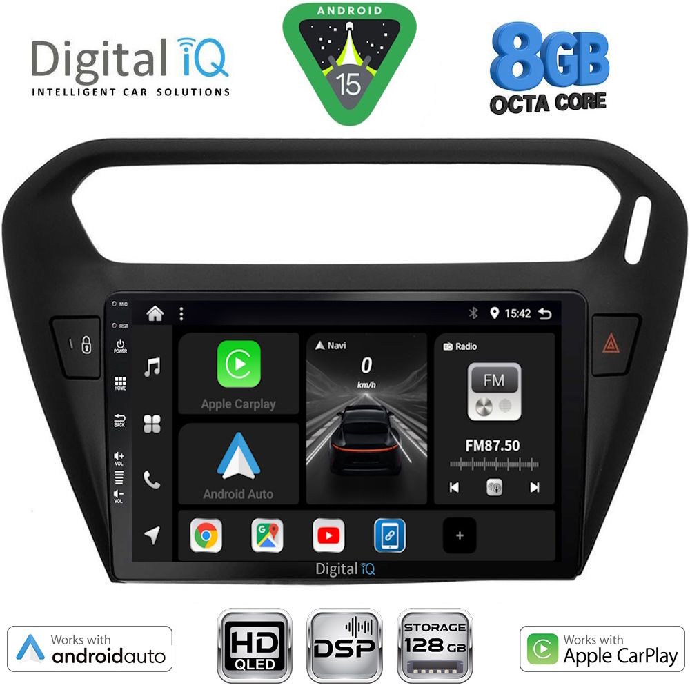 DIGITAL IQ BXF 7511BL_CPAA (9inc) MULTIMEDIA TABLET for CITROEN ELYSEE – PEUGEOT 301 mod. 2013-2026 (BLACK)