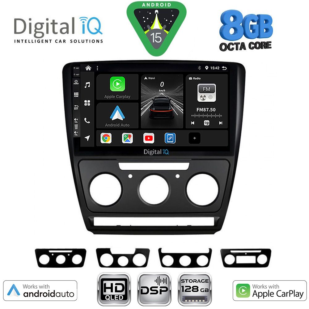 DIGITAL IQ BXF 7595BL_CPAA (10inc) MULTIMEDIA TABLET for SKODA OCTAVIA 5 mod. 2005-2012 (BLACK)