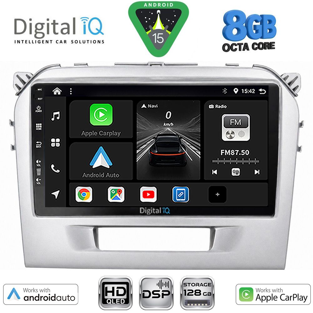 DIGITAL IQ BXF 7697SL_CPAA (9inc) MULTIMEDIA TABLET for SUZUKI VITARA mod. 2016-2025 (SILVER)