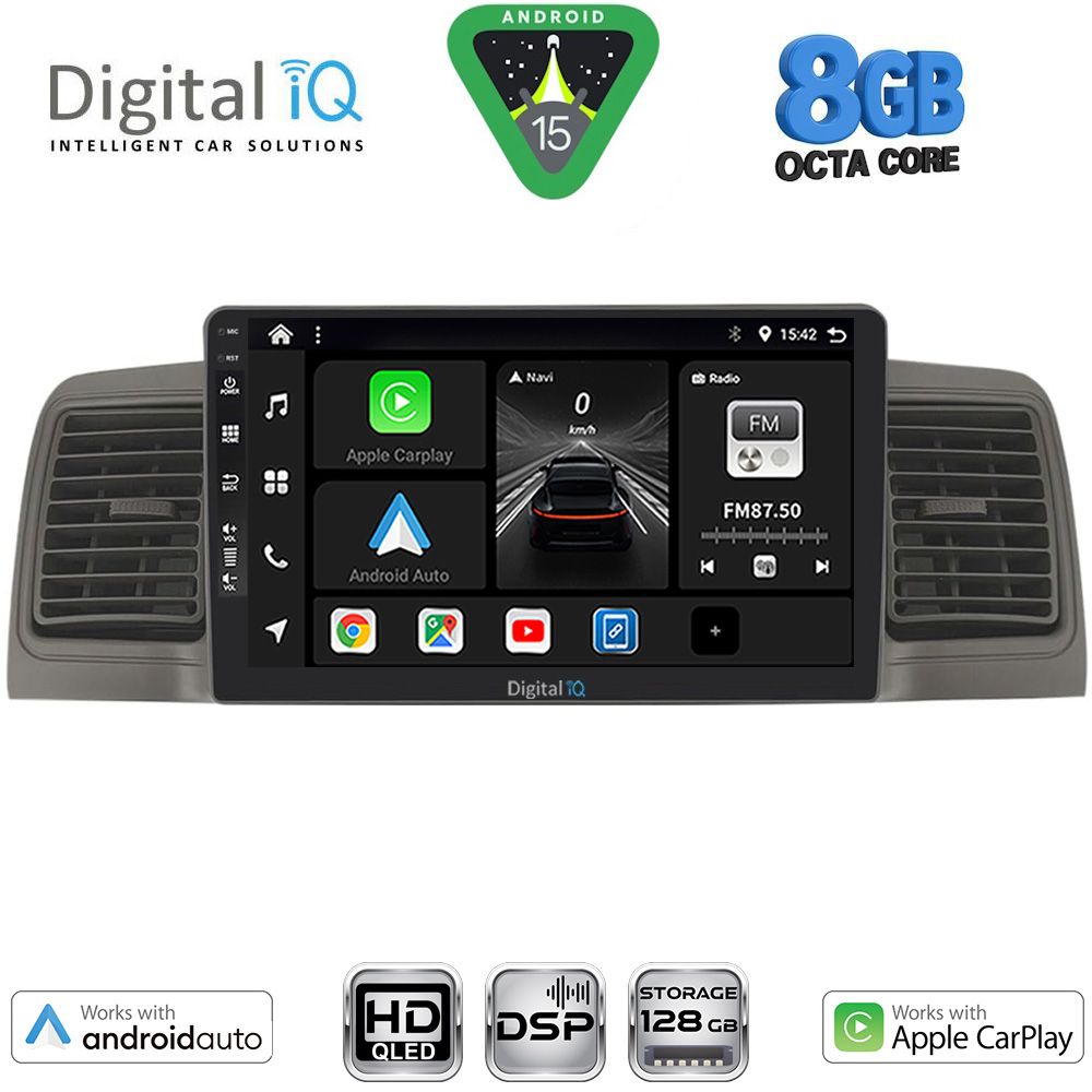 DIGITAL IQ BXF 7712GR_CPAA (9inc) MULTIMEDIA TABLET for TOYOTA COROLLA mod. 2001-2006 (GREY)