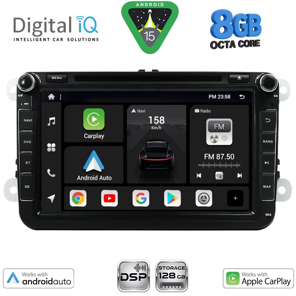 DIGITAL IQ BXF 779_CPAA (8" DVD) MULTIMEDIA SYSTEM for VW – SKODA – SEAT GROUP mod. 2004-2018