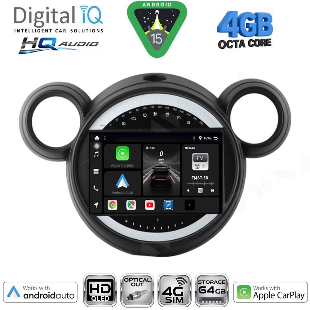 DIGITAL IQ BXK 19065_CPAA (9inc) MULTIMEDIA TABLET for MINI COUNTRYMAN (R60) mod. 2010-2016 - PACEMAN (R61) mod. 2013-2016