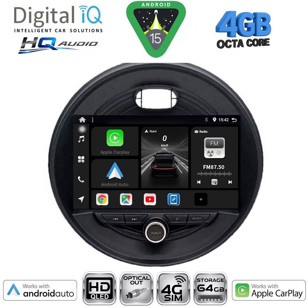 DIGITAL IQ BXK 19066_CPAA (9inc) MULTIMEDIA TABLET for MINI COOPER (F55-56-F57) mod. 2015-2024 - CLUBMAN (F54) mod. 2015-2024 - ROADSTER (F59) mod. 2014- COUNTRYMAN (F60) mod. 2016-2024