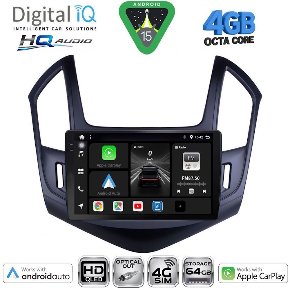 DIGITAL IQ BXK 19077_CPAA (9inc) MULTIMEDIA TABLET for CHEVROLET CRUZE mod. 2013-2015