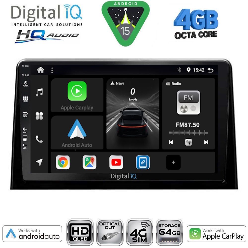 DIGITAL IQ BXK 19082_CPAA (10inc) MULTIMEDIA TABLET for CITROEN BERLINGO – OPEL COMBO – PEUGEOT PARTNER – TOYOTA PROACE mod. 2018-2026 - FIAT DOBLO mod. 2022-2026