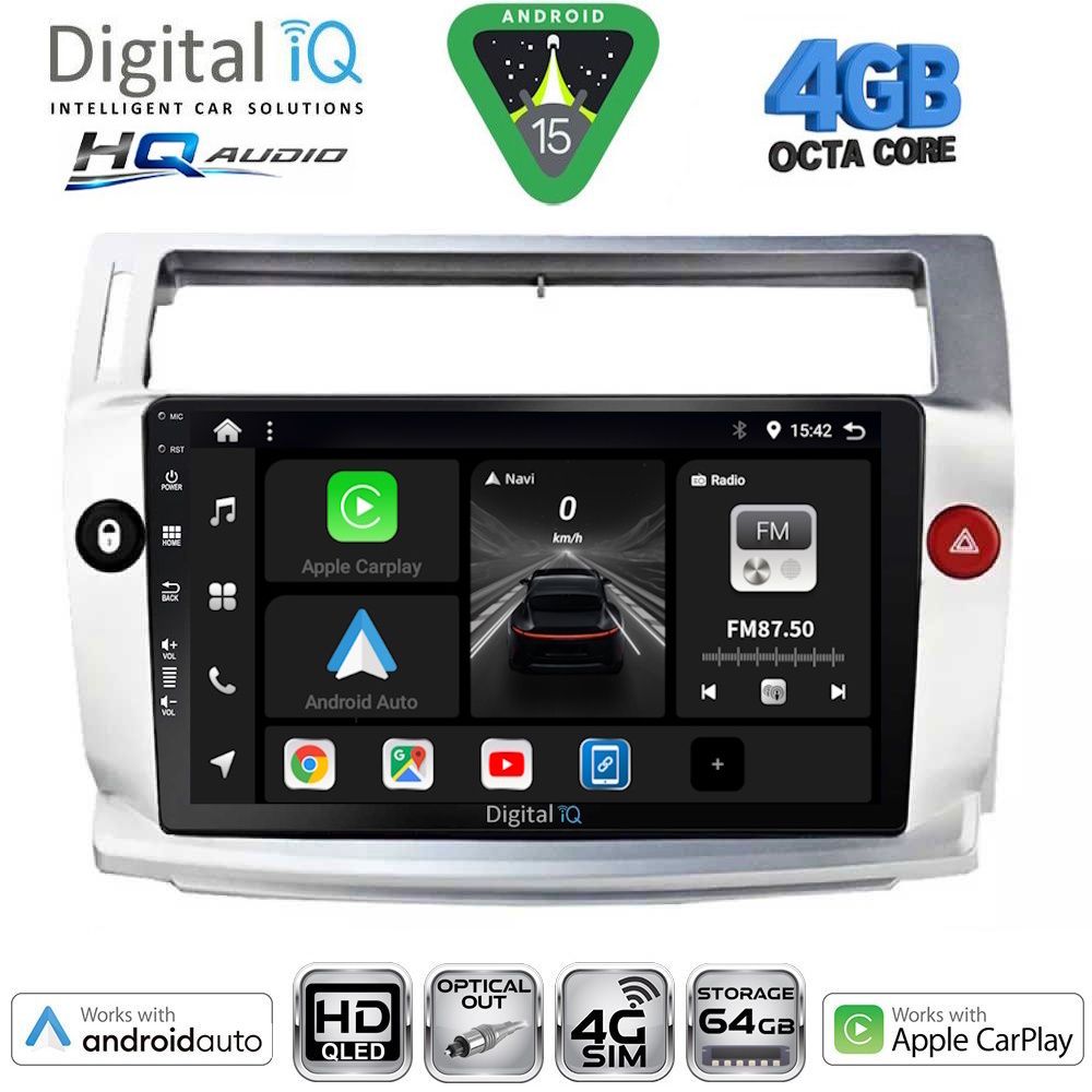 DIGITAL IQ BXK 19084SL_CPAA (9inc) MULTIMEDIA TABLET for CITROEN C4  mod. 2004-2011 (SILVER)