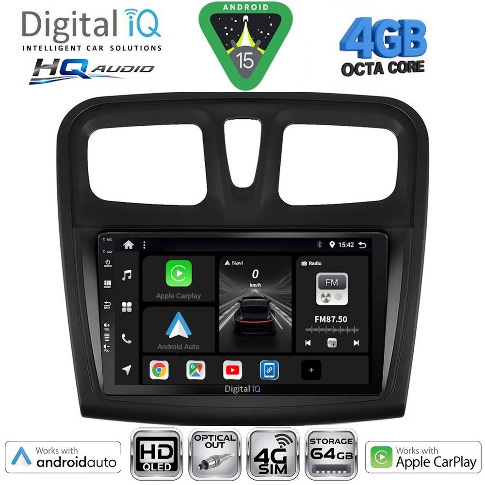 DIGITAL IQ BXK 19108SQ_CPAA (9inc) MULTIMEDIA TABLET for DACIA LOGAN – SANDERO mod. 2012-2019