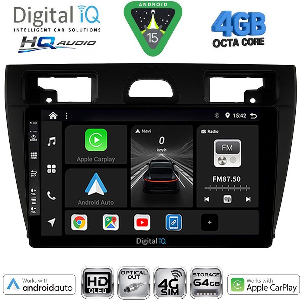 DIGITAL IQ BXK 19153BL_CPAA (9inc) MULTIMEDIA TABLET for FORD FIESTA mod. 2005-2008 (BLACK)