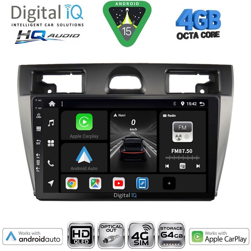 DIGITAL IQ BXK 19153SL_CPAA (9inc) MULTIMEDIA TABLET for FORD FIESTA mod. 2005-2008 (SILVER)