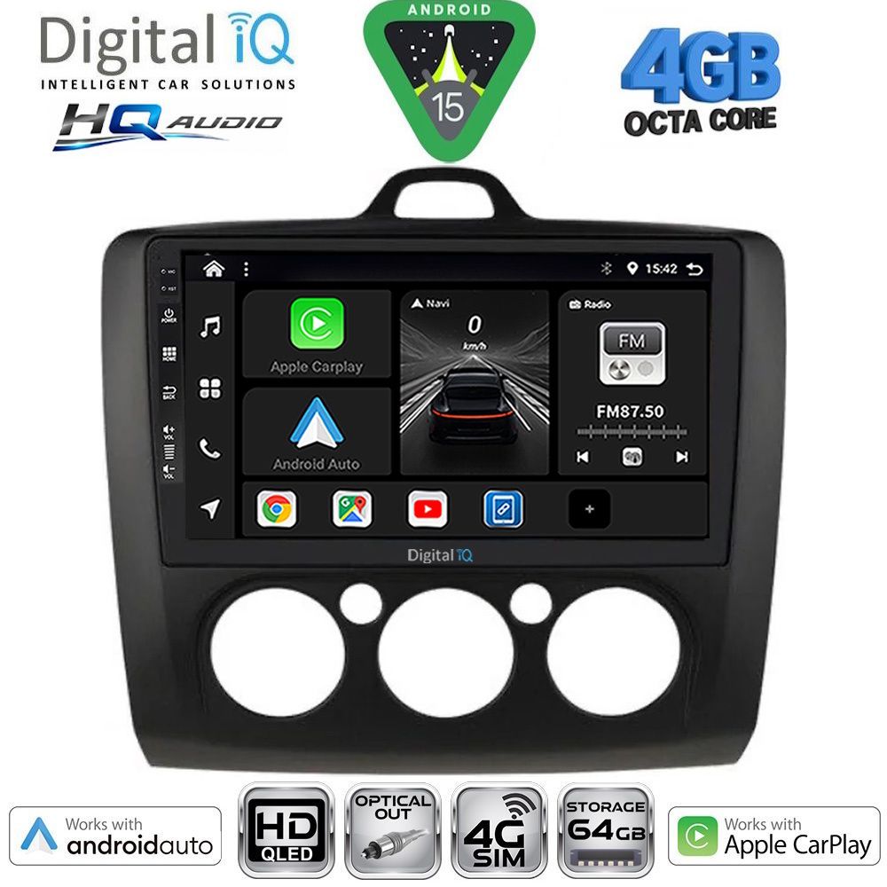 DIGITAL IQ BXK 19156BL_CPAA A/C (9inc) MULTIMEDIA TABLET for FORD FOCUS mod. 2005-2012 (BLACK)