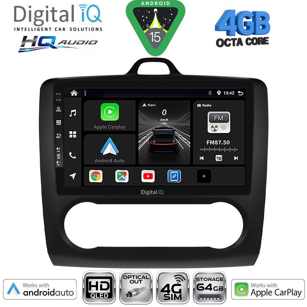 DIGITAL IQ BXK 19156BL_CPAA CLIMA (9inc) MULTIMEDIA TABLET for FORD FOCUS mod. 2005-2012 (BLACK)