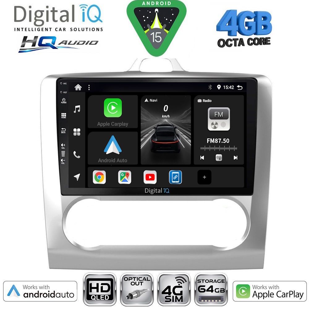 DIGITAL IQ BXK 19156SL_CPAA CLIMA (9inc) MULTIMEDIA TABLET for FORD FOCUS mod. 2005-2012 (SILVER)