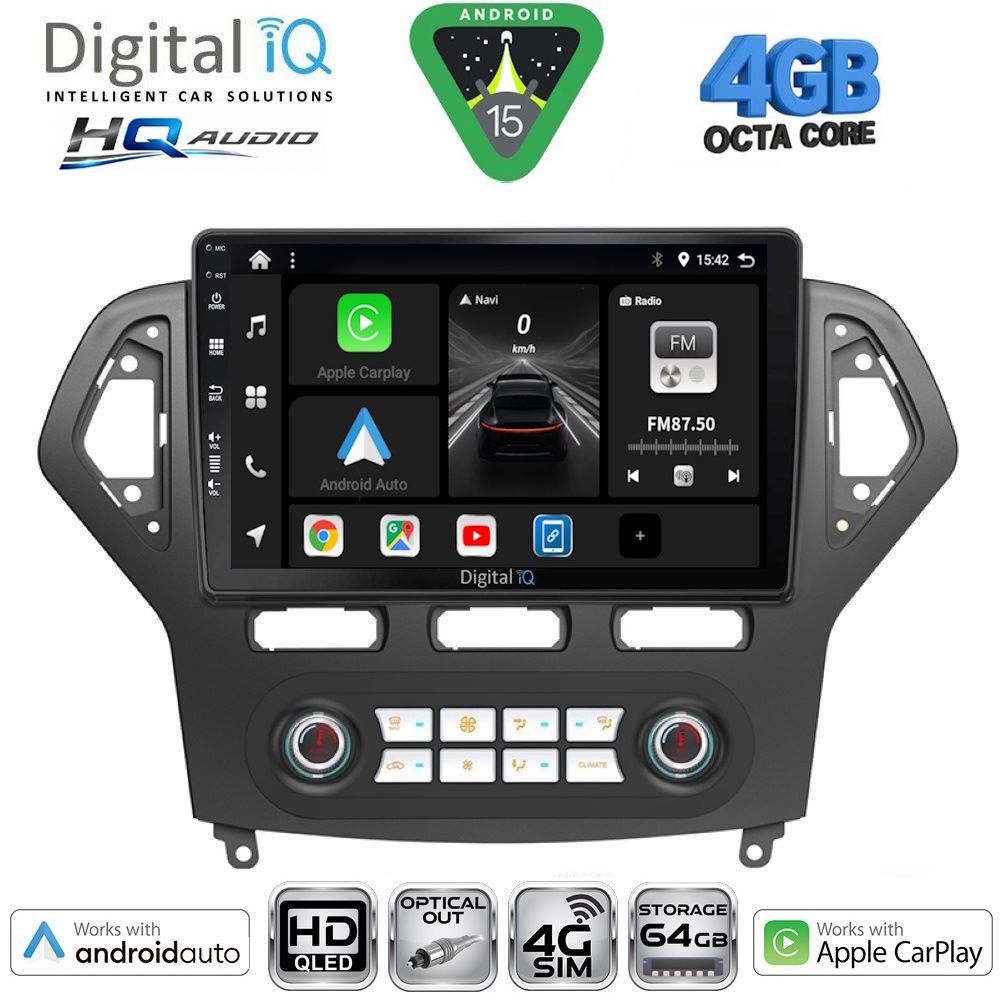 DIGITAL IQ BXK 19162_CPAA CLIMA (10inc) MULTIMEDIA TABLET for FORD MONDEO mod. 2007-2011