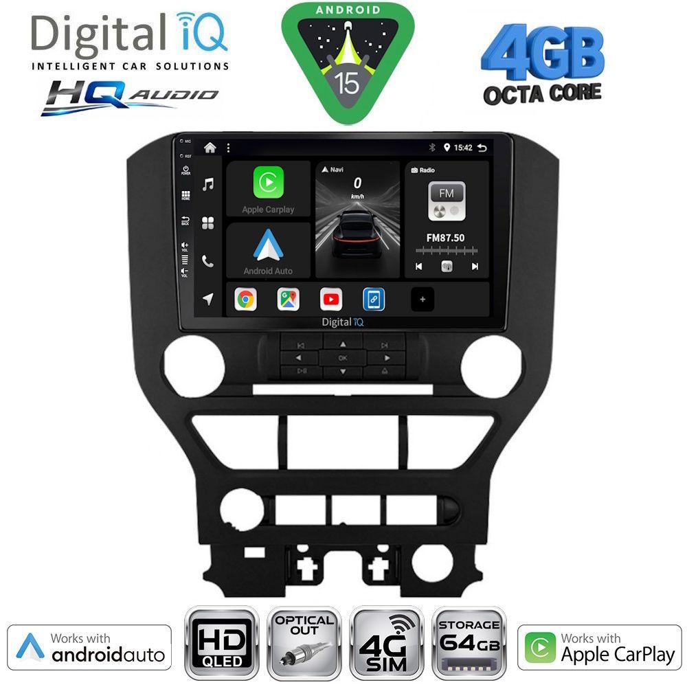 DIGITAL IQ BXK 19166_CPAA 3BUT (9inc) MULTIMEDIA TABLET for FORD MUSTANG mod. 2015-2020