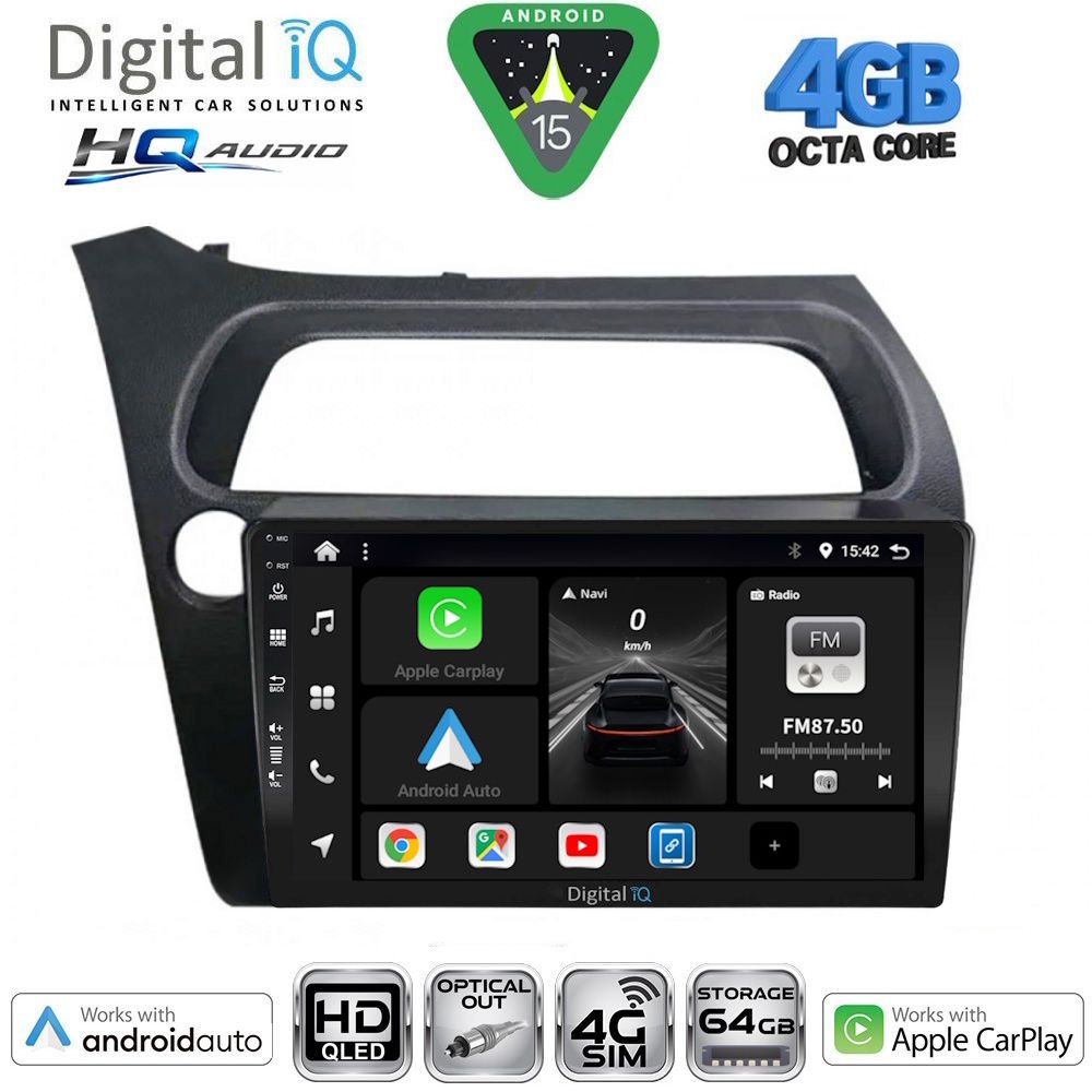 DIGITAL IQ BXK 19189_CPAA (9inc) MULTIMEDIA TABLET for HONDA CIVIC 3D-5D mod. 2006-2012