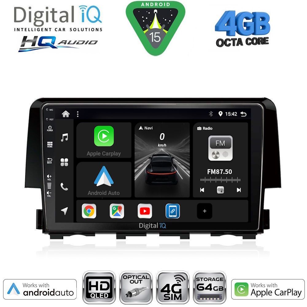 DIGITAL IQ BXK 19191_CPAA (9inc) MULTIMEDIA TABLET for HONDA CIVIC mod. 2016-2021
