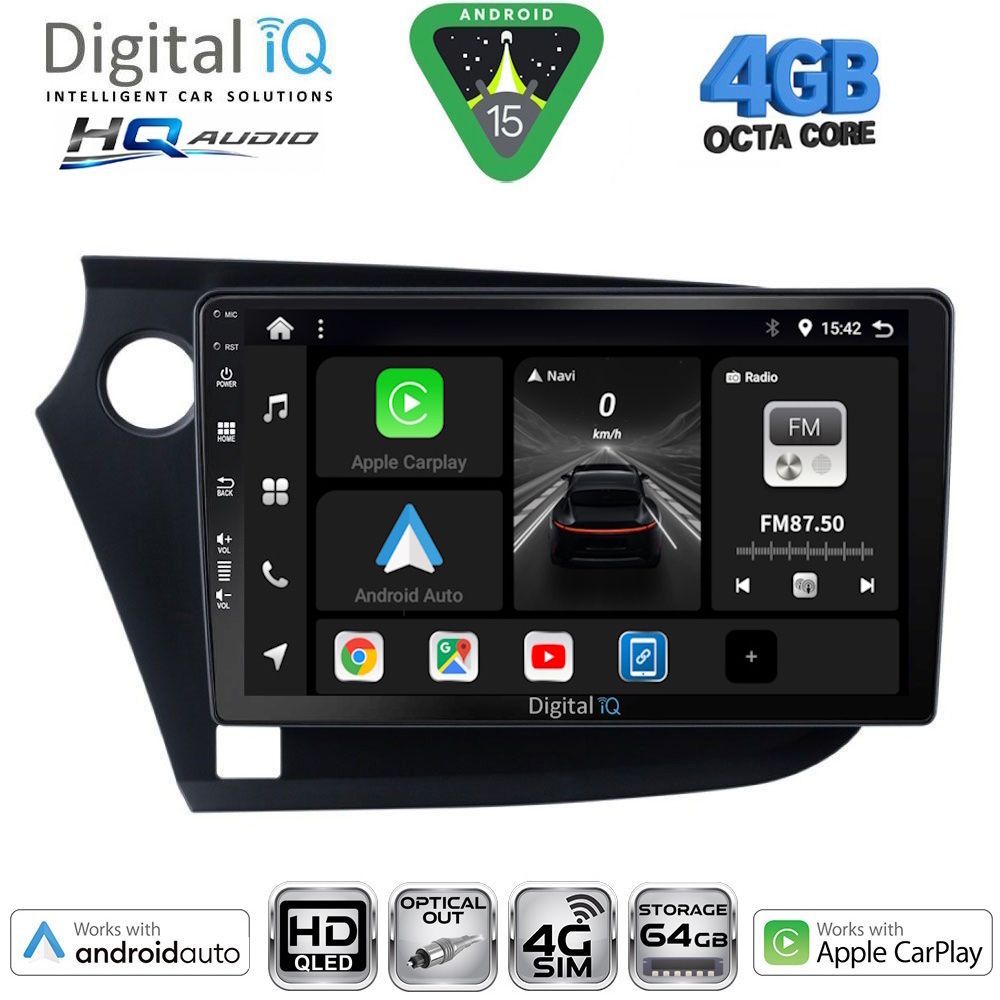 DIGITAL IQ BXK 19205_CPAA (9inc) MULTIMEDIA TABLET for HONDA INSIGHT mod. 2009-2014