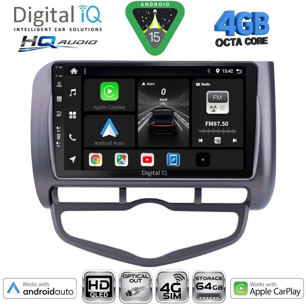 DIGITAL IQ BXK 19210_CPAA CLIMA (9inc) MULTIMEDIA TABLET for HONDA JAZZ mod. 2002-2008