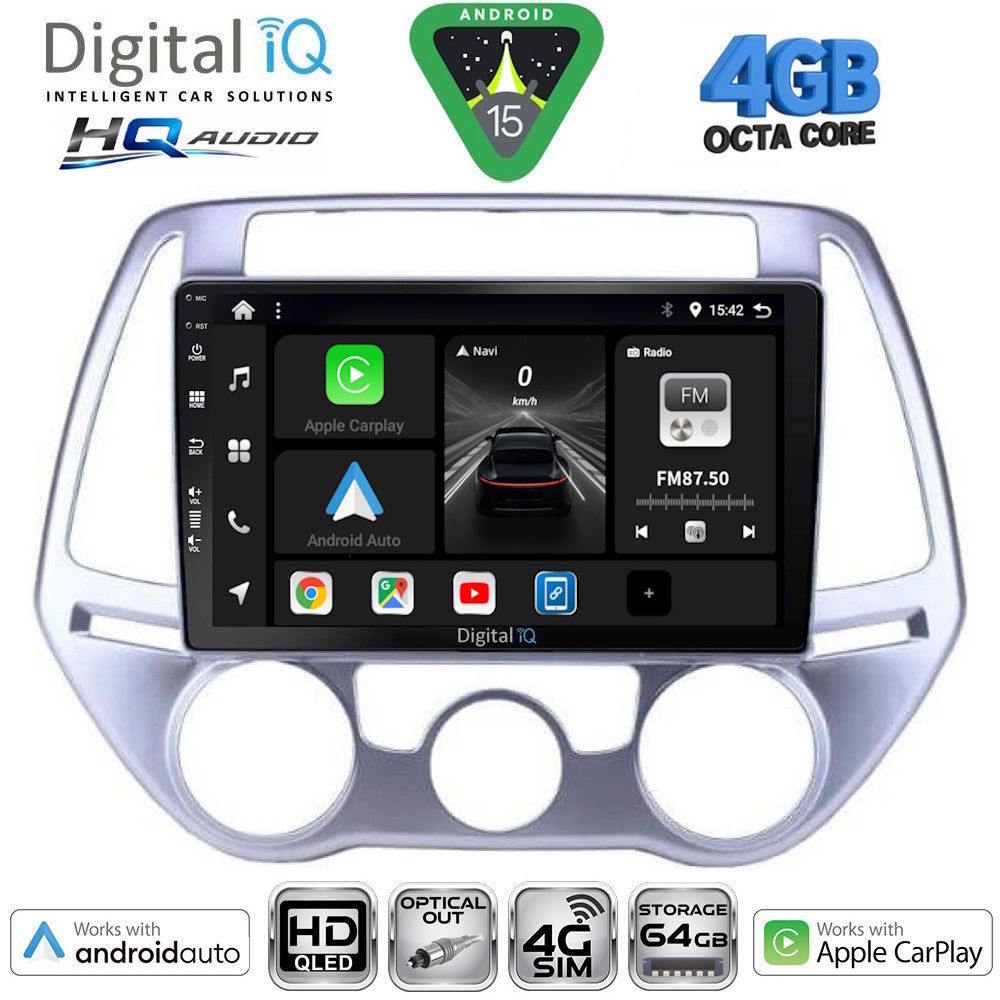 DIGITAL IQ BXK 19227_CPAA A/C (9inc) MULTIMEDIA TABLET for HYUNDAI i20 mod. 2008-2012