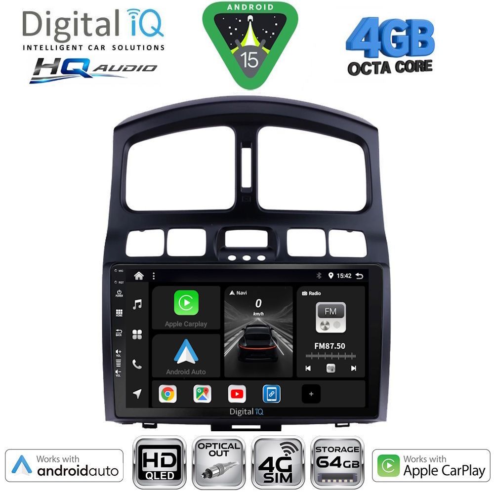 DIGITAL IQ BXK 19236_CPAA (9inc) MULTIMEDIA TABLET for HYUNDAI SANTA FE mod. 2003-2006