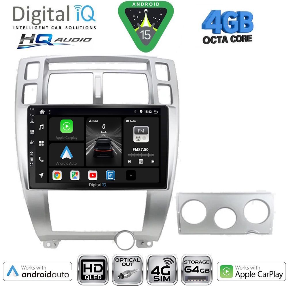 DIGITAL IQ BXK 19241SL_CPAA (10inc) MULTIMEDIA TABLET for HYUNDAI TUCSON mod. 2004-2010 (SILVER)