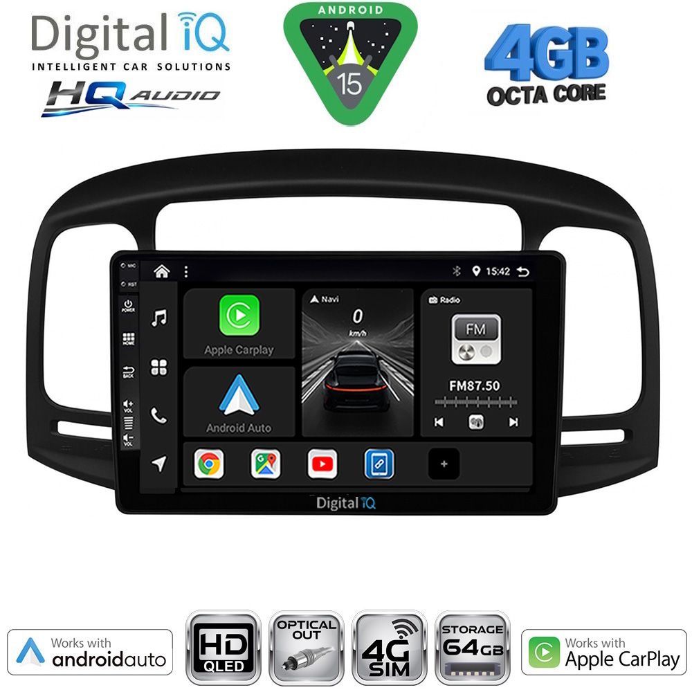 DIGITAL IQ BXK 19249BL_CPAA (9inc) MULTIMEDIA TABLET for HYUNDAI ACCENT mod. 2005-2012 (BLACK)