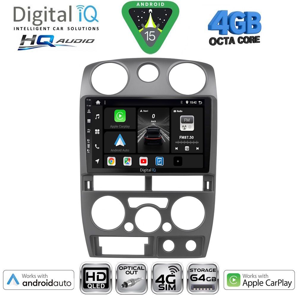 DIGITAL IQ BXK 19254GR_CPAA (9inc) MULTIMEDIA TABLET for ISUZU D-MAX mod. 2008-2012 (GREY)