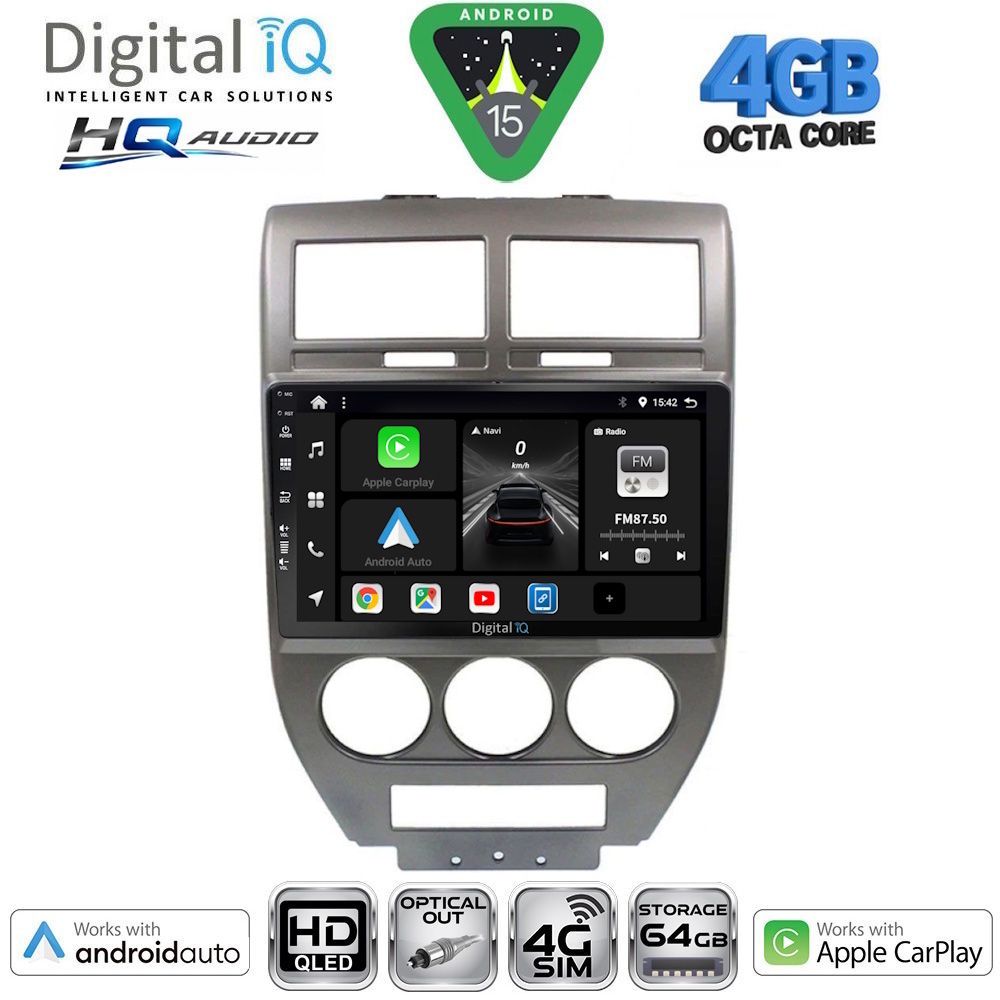 DIGITAL IQ BXK 19276_CPAA (10inc) MULTIMEDIA TABLET for JEEP COMPASS - PATRIOT mod. 2007-2016